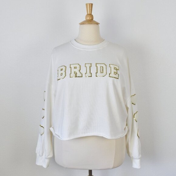 Baevely Tops - Baevely BRIDE Cropped Sweatshirt NEW - 2XL